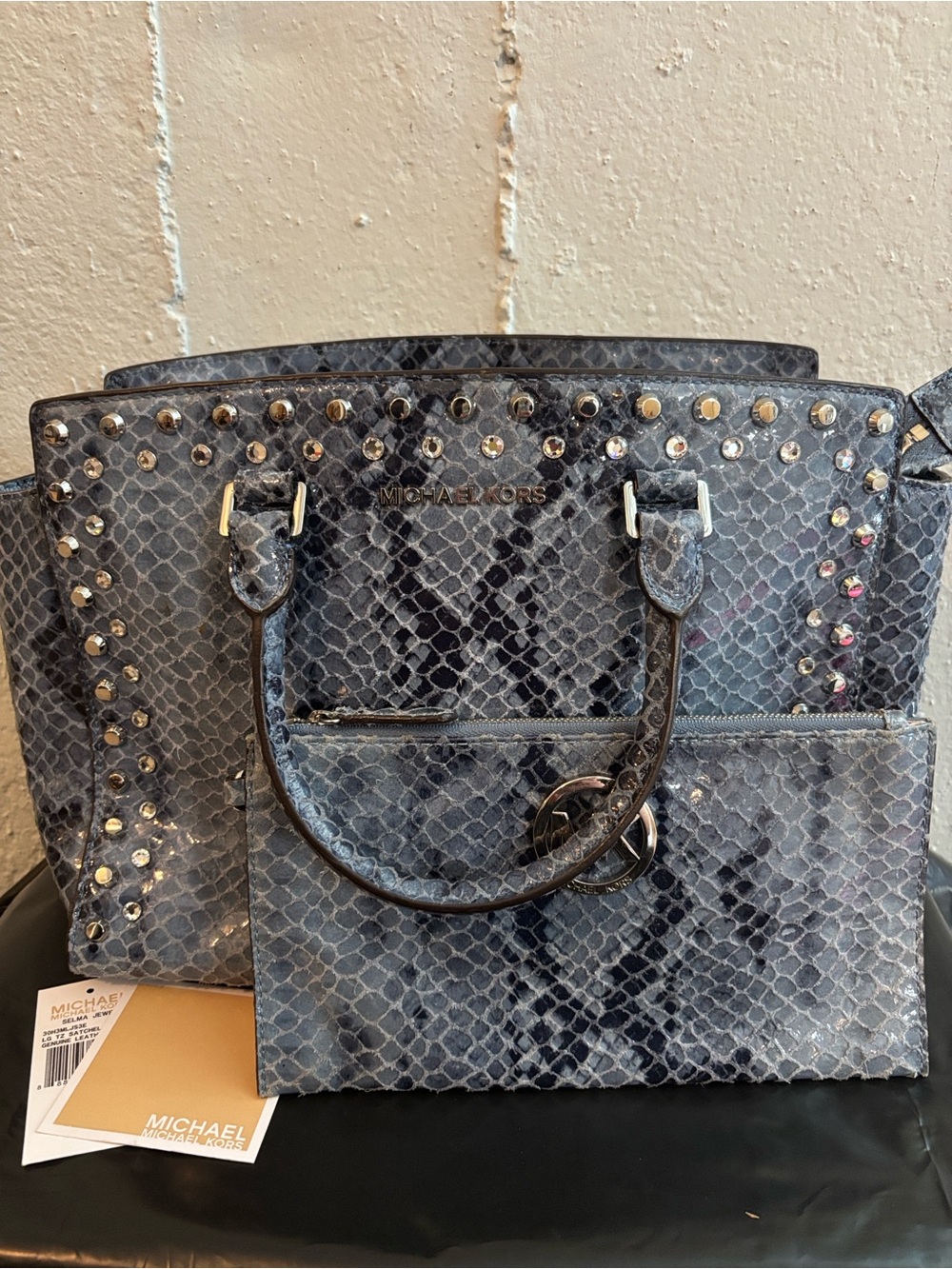 Michael Kors Selma Satchel with matching clutch
